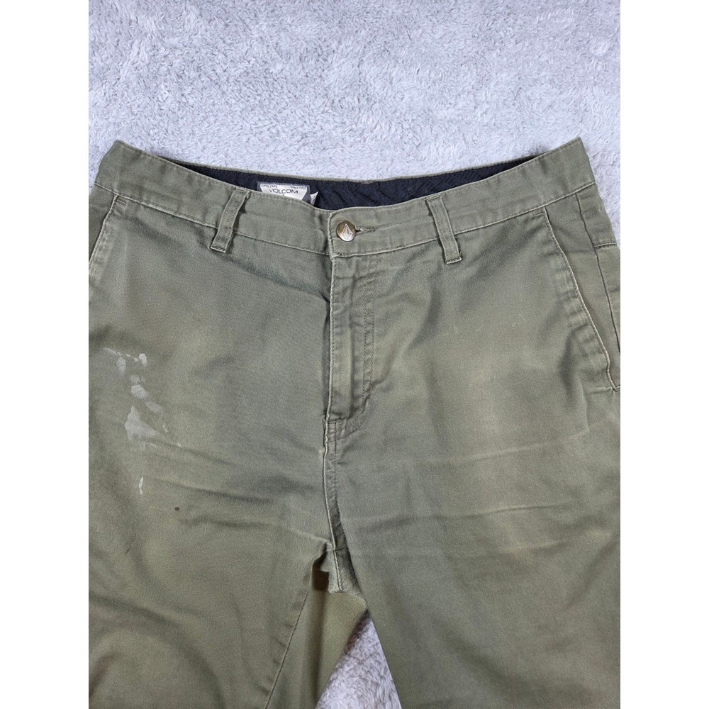Volcom‎ Mens Frickin Modern Stretch Chino  OliveShorts Green Distressed 34x30